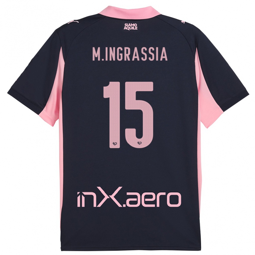 נשים כדורגל Manuel Ingrassia #15 כחול נייבי ורוד הרחק ג'רזי 2025/26