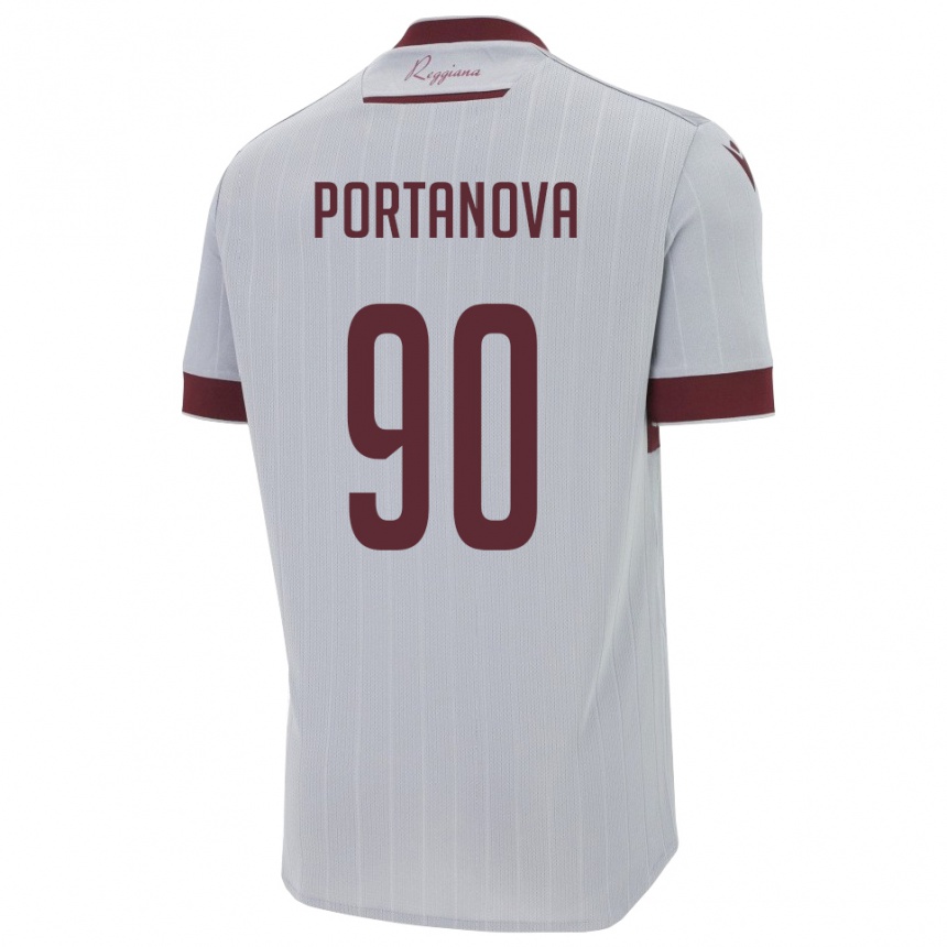 נשים כדורגל מנולו פורטנובה #90 בורגונדי לבן הרחק ג'רזי 2025/26