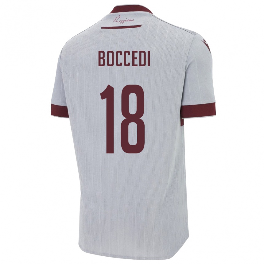 נשים כדורגל Alessandro Boccedi #18 בורגונדי לבן הרחק ג'רזי 2025/26