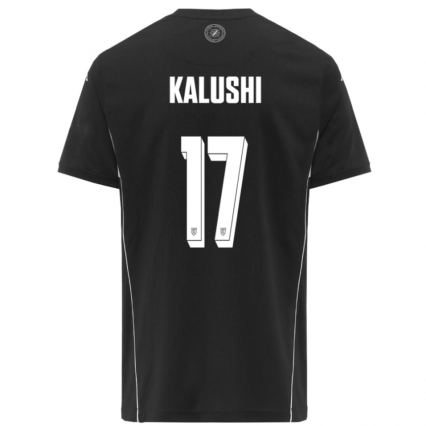 נשים כדורגל Marvin Kalushi #17 שחור לבן הרחק ג'רזי 2025/26