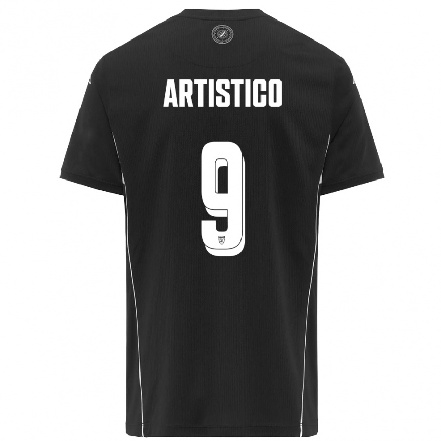 נשים כדורגל Gabriele Artistico #9 שחור לבן הרחק ג'רזי 2025/26
