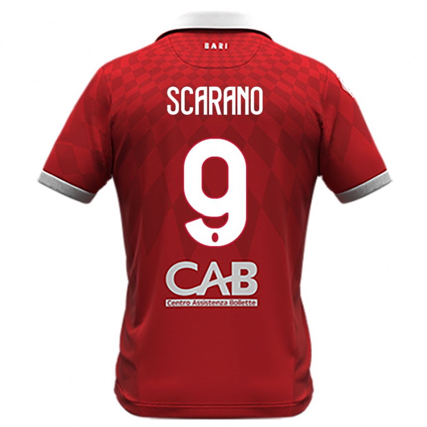 נשים כדורגל Giuseppe Scarano #9 אדום לבן הרחק ג'רזי 2025/26