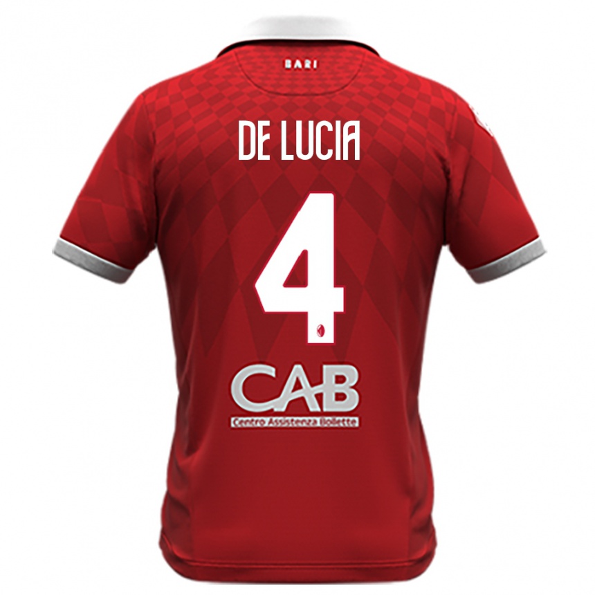 נשים כדורגל Mattia De Lucia #4 אדום לבן הרחק ג'רזי 2025/26