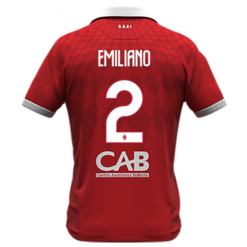 נשים כדורגל ג׳יאנמרקו אמיליאנו #2 אדום לבן הרחק ג'רזי 2025/26