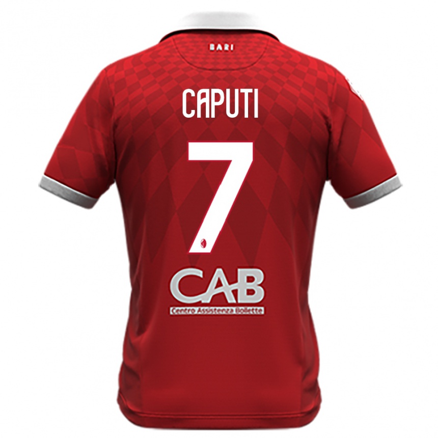 נשים כדורגל Christian Caputi #7 אדום לבן הרחק ג'רזי 2025/26