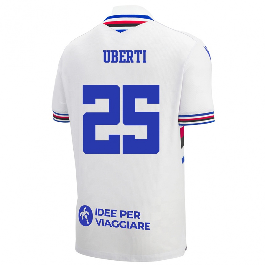 נשים כדורגל ניקולו אוברטי #25 לבן כחול אדום הרחק ג'רזי 2025/26
