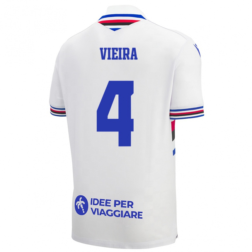 נשים כדורגל רונאלדו ויירה #4 לבן כחול אדום הרחק ג'רזי 2025/26