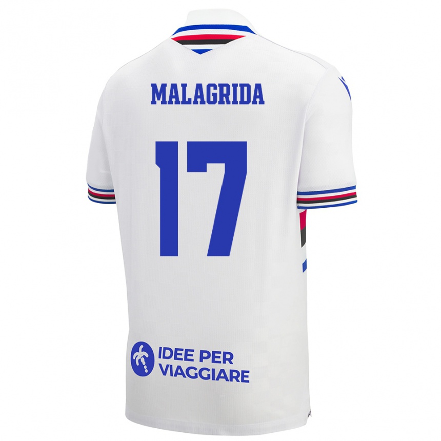 נשים כדורגל לורנצו מלגרידה #17 לבן כחול אדום הרחק ג'רזי 2025/26