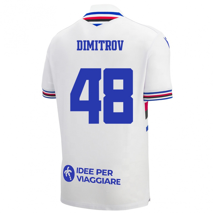 נשים כדורגל Martin Dimitrov #48 לבן כחול אדום הרחק ג'רזי 2025/26