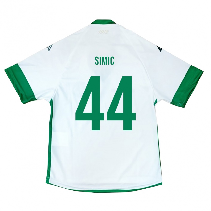 נשים כדורגל לורנצו שימיץ' #44 לבן ירוק כחול הרחק ג'רזי 2025/26 נשים כדורגל לורנצו שימיץ' #44 לבן ירוק כחול הרחק ג'רזי 2025/26