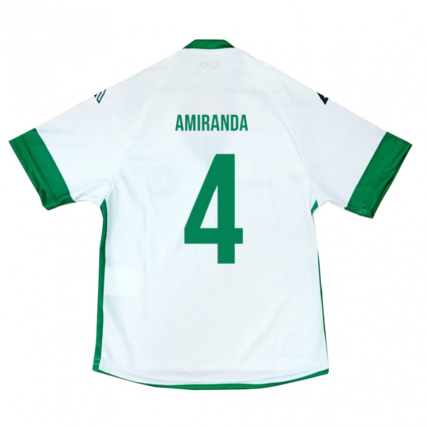 נשים כדורגל Francesco Amiranda #4 לבן ירוק כחול הרחק ג'רזי 2025/26