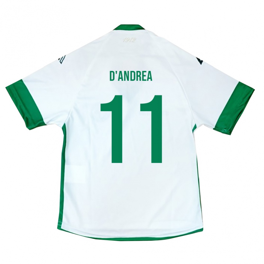 נשים כדורגל לוקה ד'אנדראה #11 לבן ירוק כחול הרחק ג'רזי 2025/26