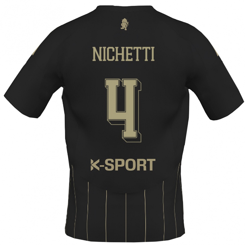 נשים כדורגל Marco Nichetti #4 אפור לבן הרחק ג'רזי 2025/26