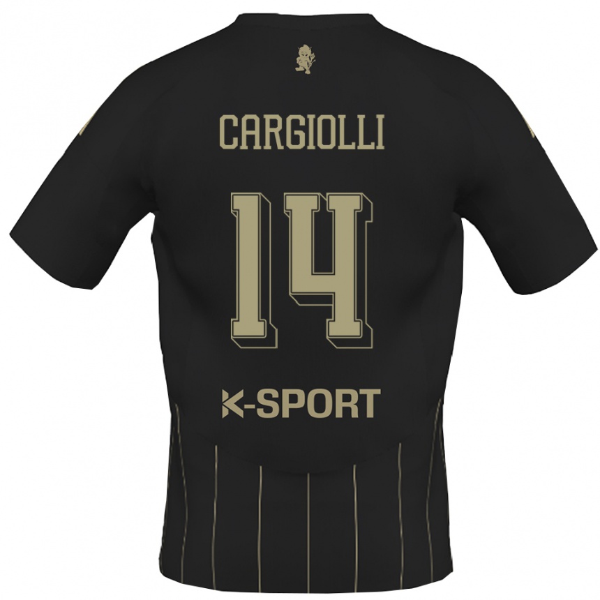 נשים כדורגל Tommaso Cargiolli #14 אפור לבן הרחק ג'רזי 2025/26