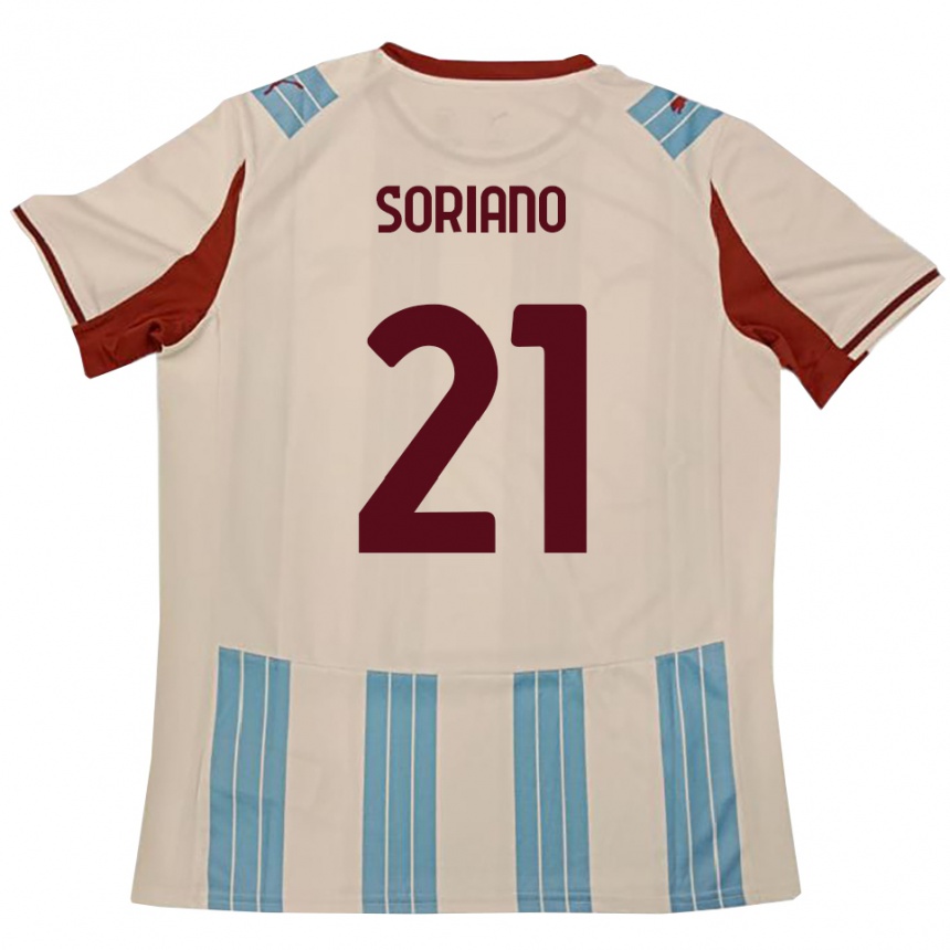 נשים כדורגל רוברטו סוריאנו #21 תכלת לבן הרחק ג'רזי 2025/26 נשים כדורגל רוברטו סוריאנו #21 תכלת לבן הרחק ג'רזי 2025/26