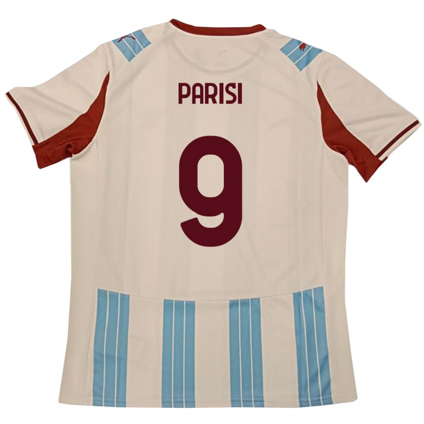 נשים כדורגל Raffaele Parisi #9 תכלת לבן הרחק ג'רזי 2025/26