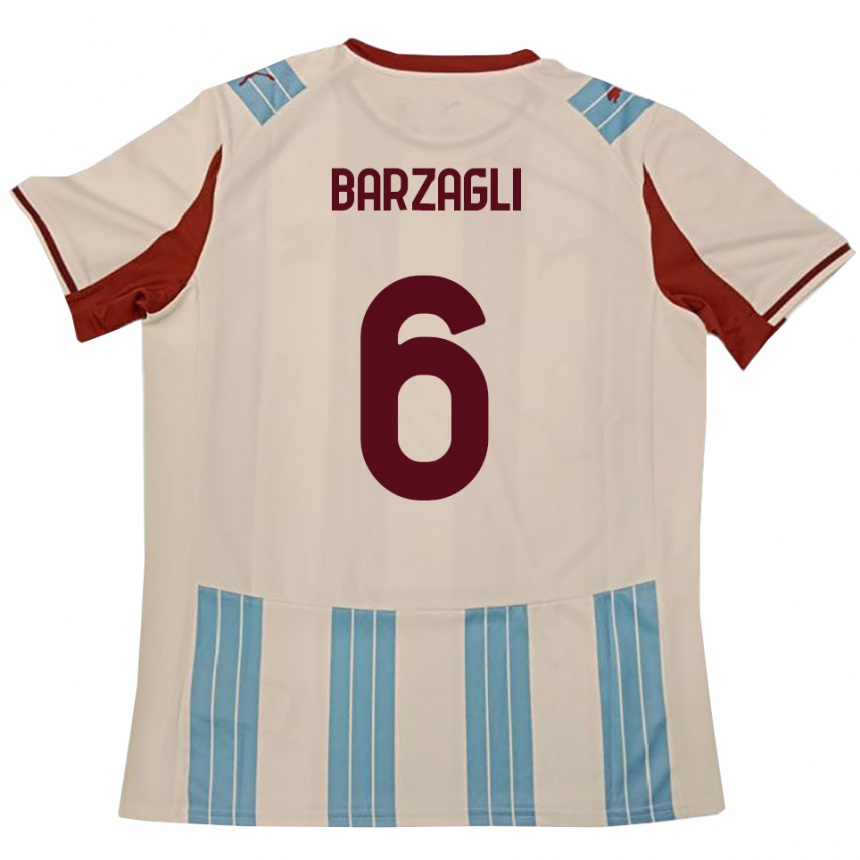 נשים כדורגל Gabriele Barzagli #6 תכלת לבן הרחק ג'רזי 2025/26