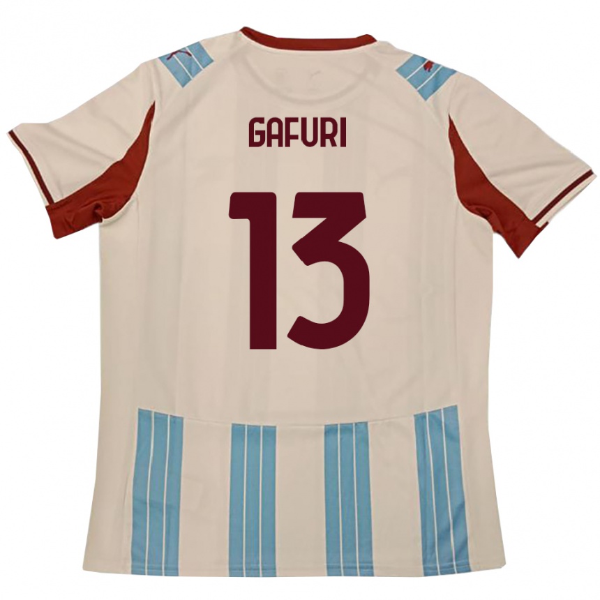 נשים כדורגל Alen Gafuri #13 תכלת לבן הרחק ג'רזי 2025/26