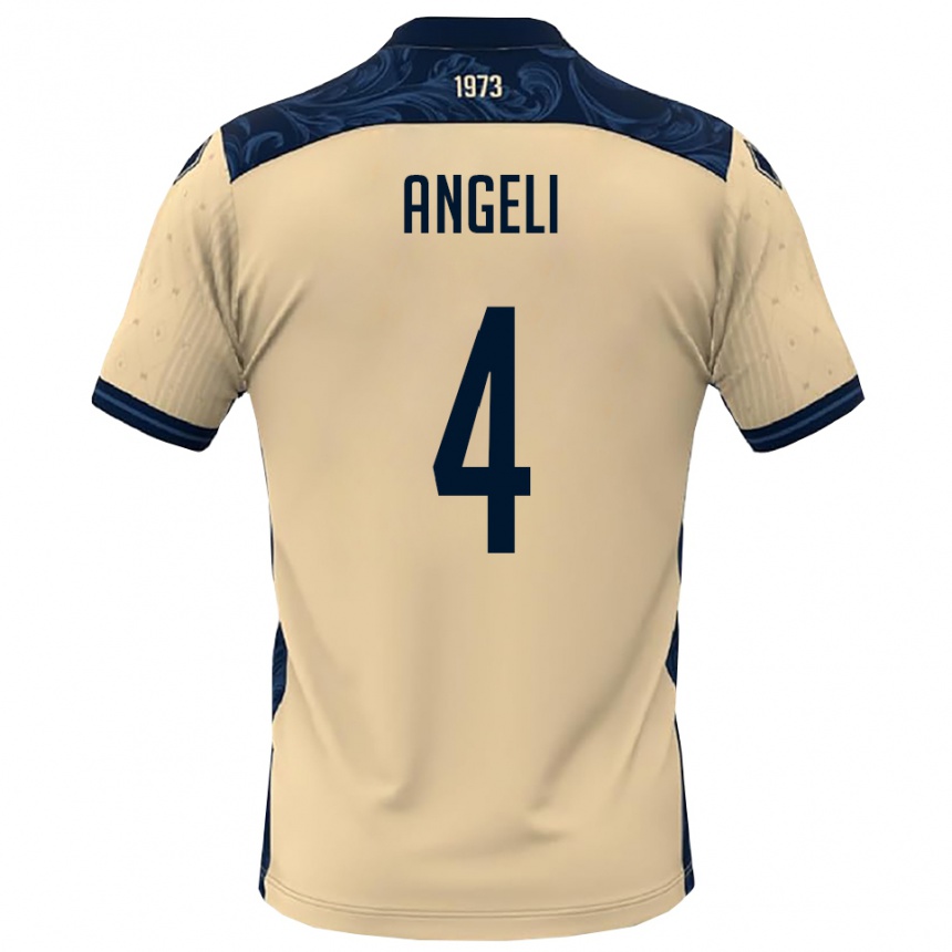 נשים כדורגל מתאו אנג׳לי #4 לבן כחול נייבי הרחק ג'רזי 2025/26