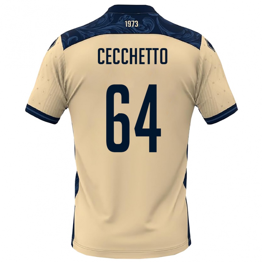 נשים כדורגל Andrea Cecchetto #64 לבן כחול נייבי הרחק ג'רזי 2025/26