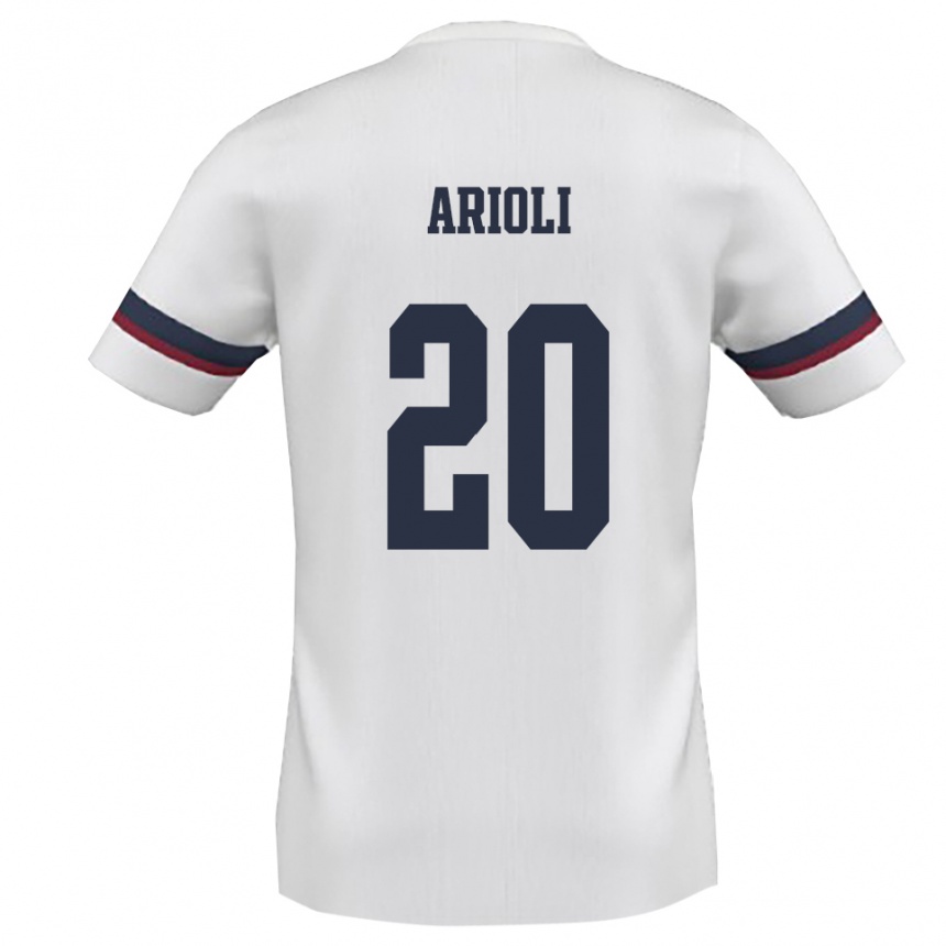 נשים כדורגל אלסנדרו אריולי #20 לבן אדום הרחק ג'רזי 2025/26