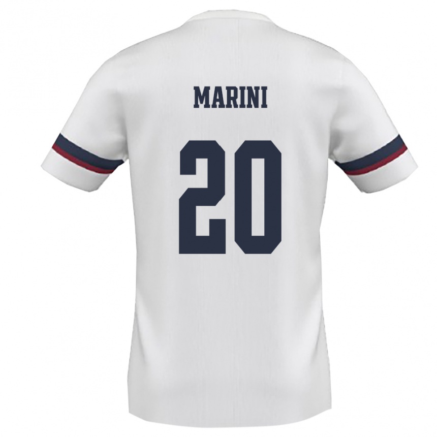 נשים כדורגל Alfredo Marini #20 לבן אדום הרחק ג'רזי 2025/26