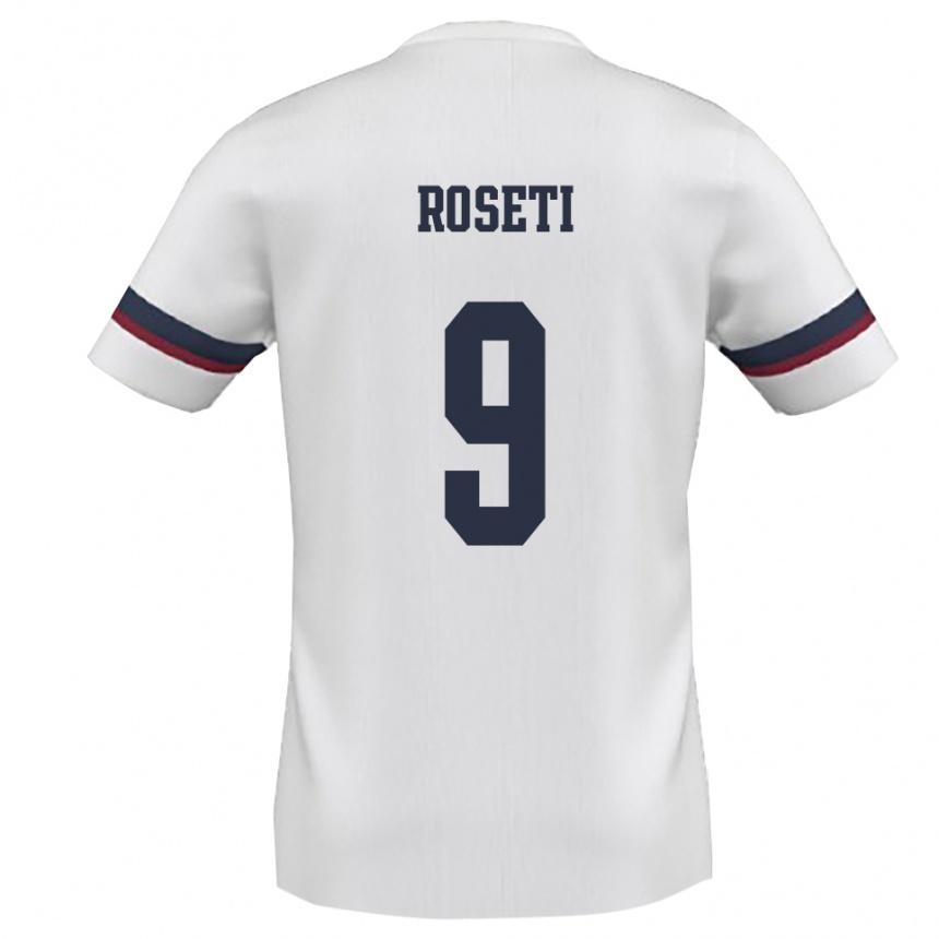נשים כדורגל כריסטיאן רוסטי #9 לבן אדום הרחק ג'רזי 2025/26