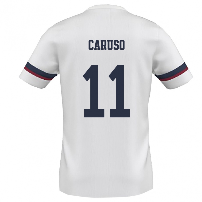 נשים כדורגל Daniele Caruso #11 לבן אדום הרחק ג'רזי 2025/26