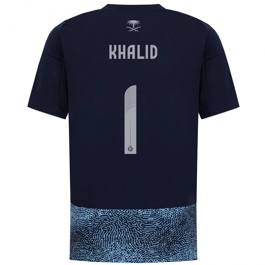 נשים כדורגל Sara Khalid #1 כחול נייבי תכלת הרחק ג'רזי 2025/26