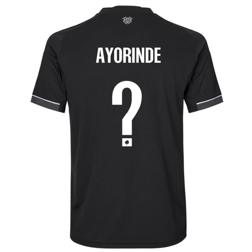 נשים כדורגל Noah Ayorinde #0 שחור לבן הרחק ג'רזי 2025/26