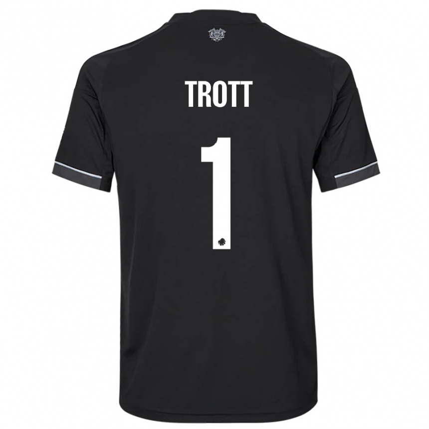 נשים כדורגל ניית׳ן טרוט #1 שחור לבן הרחק ג'רזי 2025/26