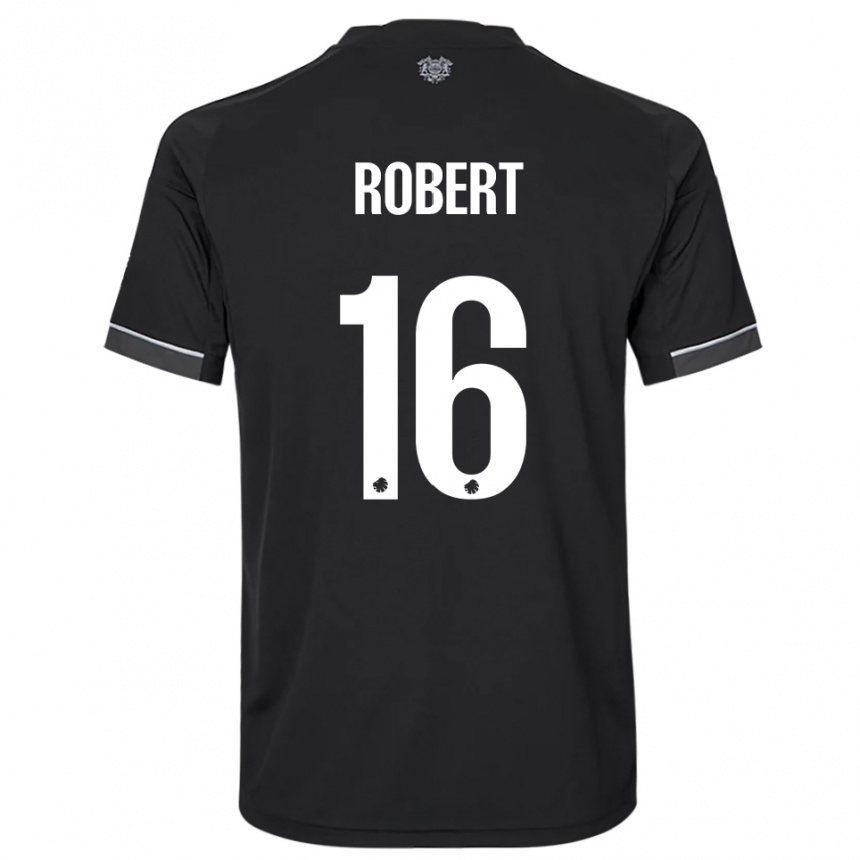 נשים כדורגל Robert #16 שחור לבן הרחק ג'רזי 2025/26