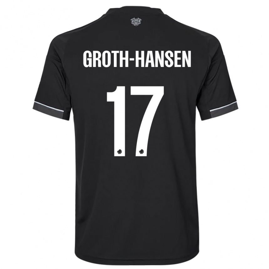 נשים כדורגל Paula Groth-Hansen #17 שחור לבן הרחק ג'רזי 2025/26