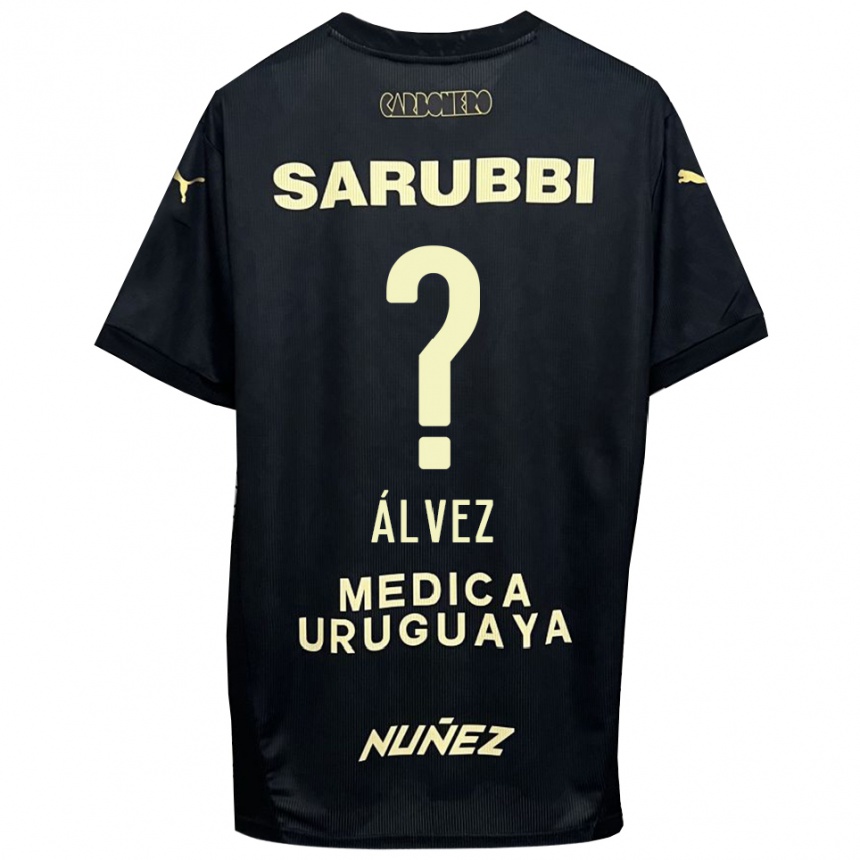 נשים כדורגל סנטיאגו ולנטין אלבס די לאון #0 שחור זהב הרחק ג'רזי 2025/26