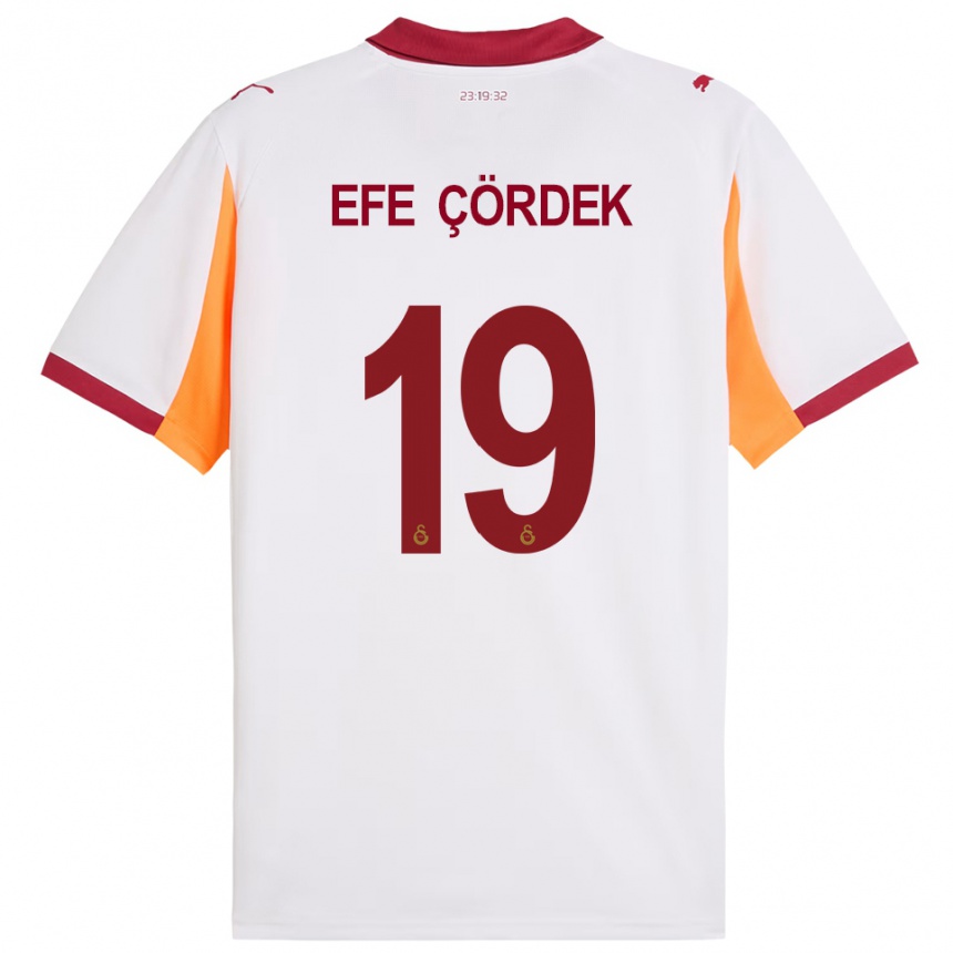 נשים כדורגל Ali Efe Çördek #19 לבן אדום הרחק ג'רזי 2025/26