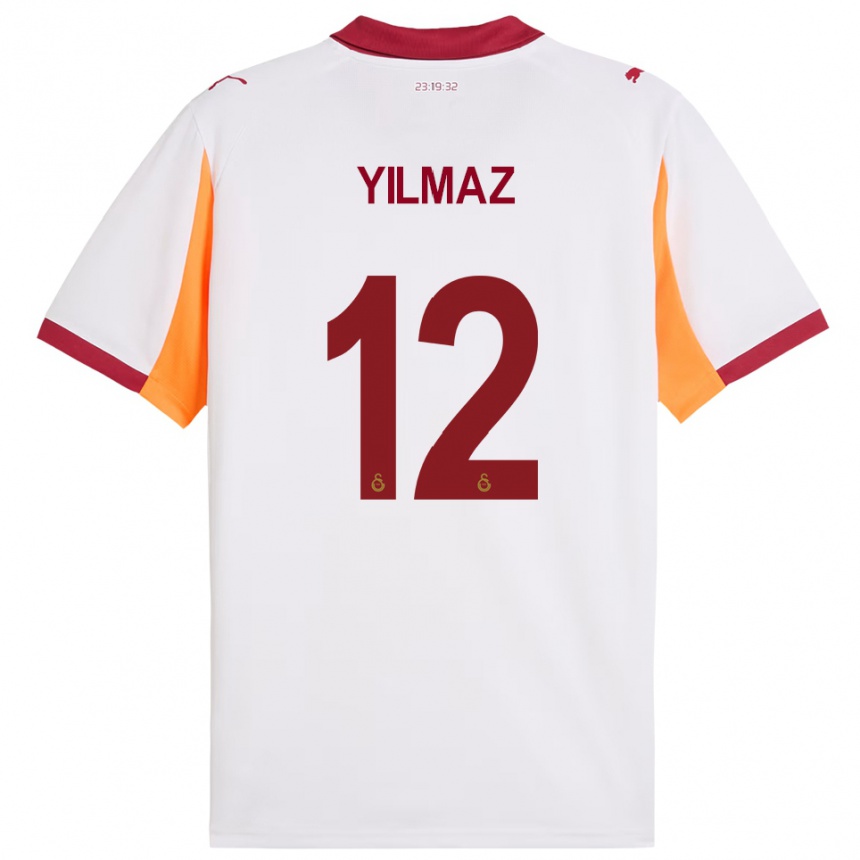 נשים כדורגל ארדה יאקופ יילמאז #12 לבן אדום הרחק ג'רזי 2025/26
