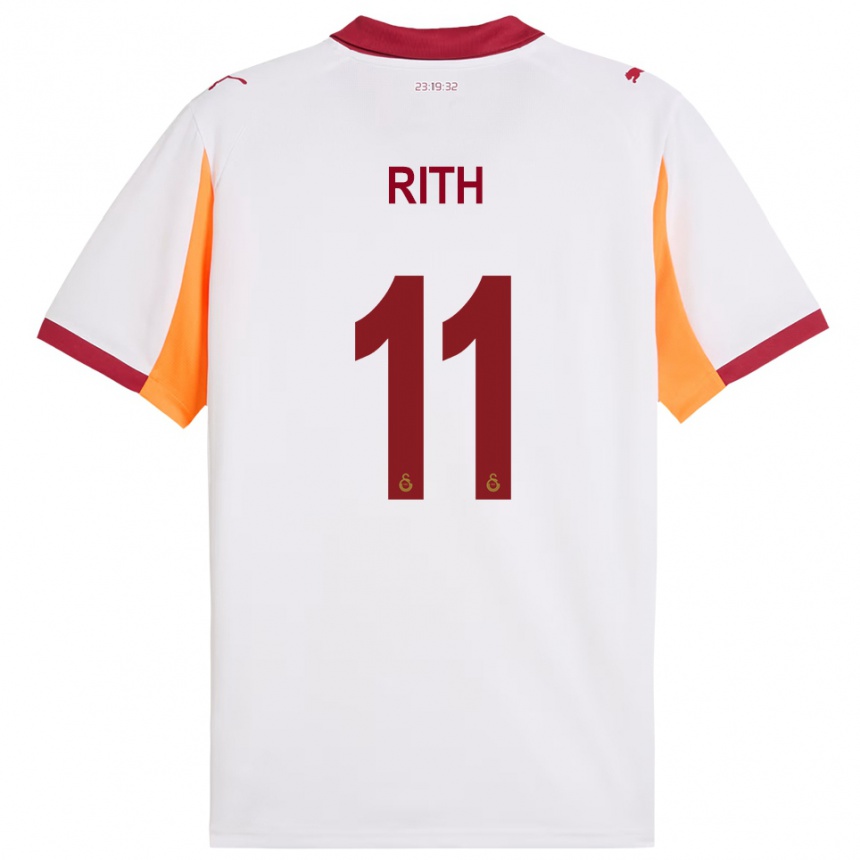 נשים כדורגל מוניק רית #11 לבן אדום הרחק ג'רזי 2025/26 נשים כדורגל מוניק רית #11 לבן אדום הרחק ג'רזי 2025/26