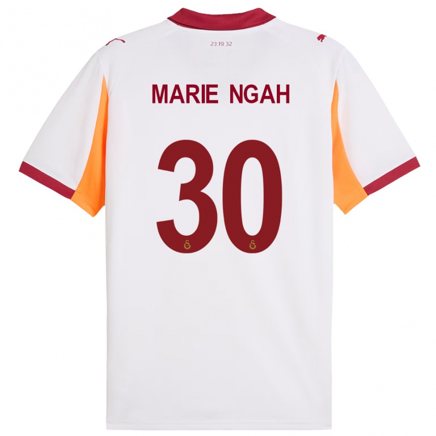 נשים כדורגל Marie Gisele Divine Ngah Manga #30 לבן אדום הרחק ג'רזי 2025/26