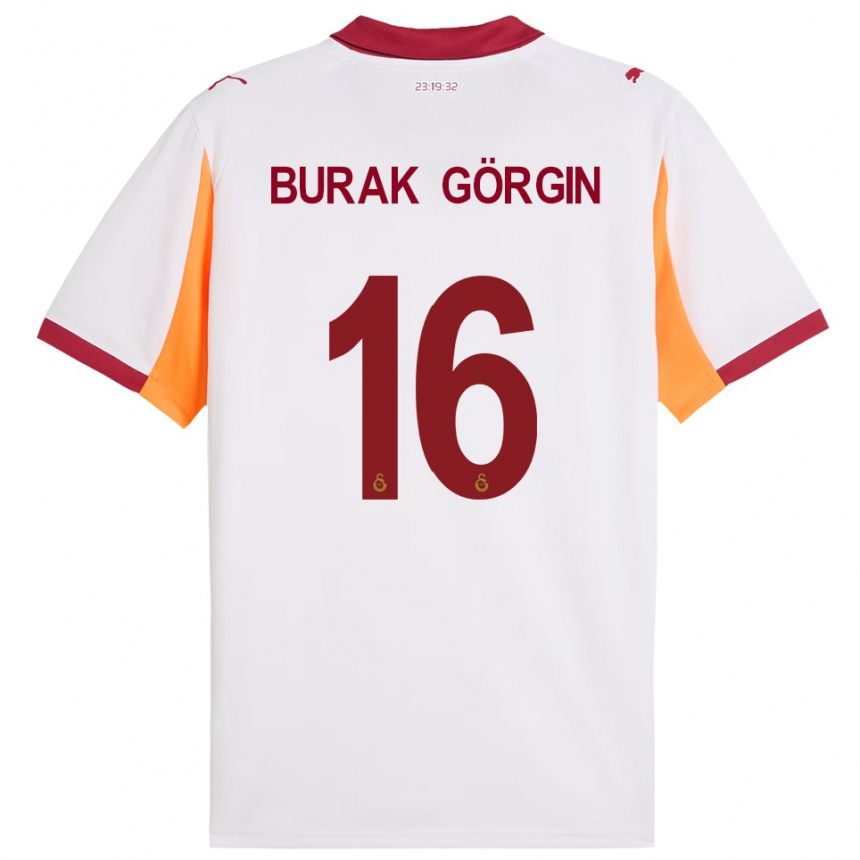נשים כדורגל Muhammet Burak Görgin #16 לבן אדום הרחק ג'רזי 2025/26
