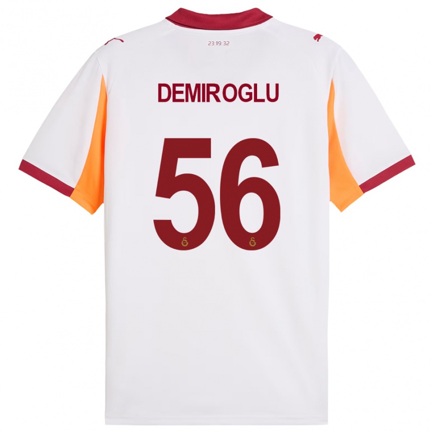 נשים כדורגל באראן דמירולו #56 לבן אדום הרחק ג'רזי 2025/26