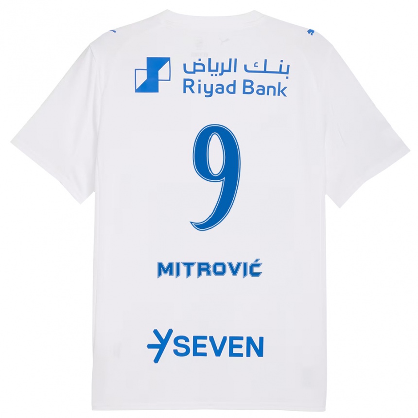 נשים כדורגל אלכסנדר מיטרוביץ' #9 לבן כחול הרחק ג'רזי 2025/26