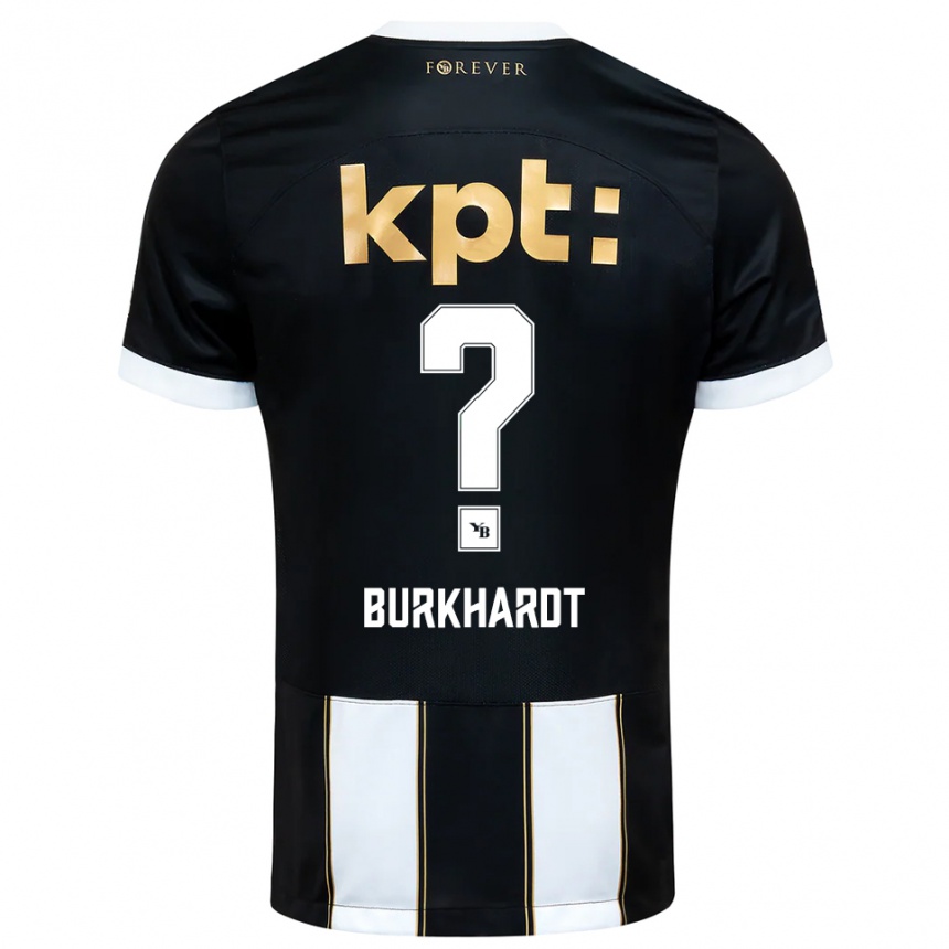 נשים כדורגל Alessio Burkhardt #0 שחור לבן הרחק ג'רזי 2025/26