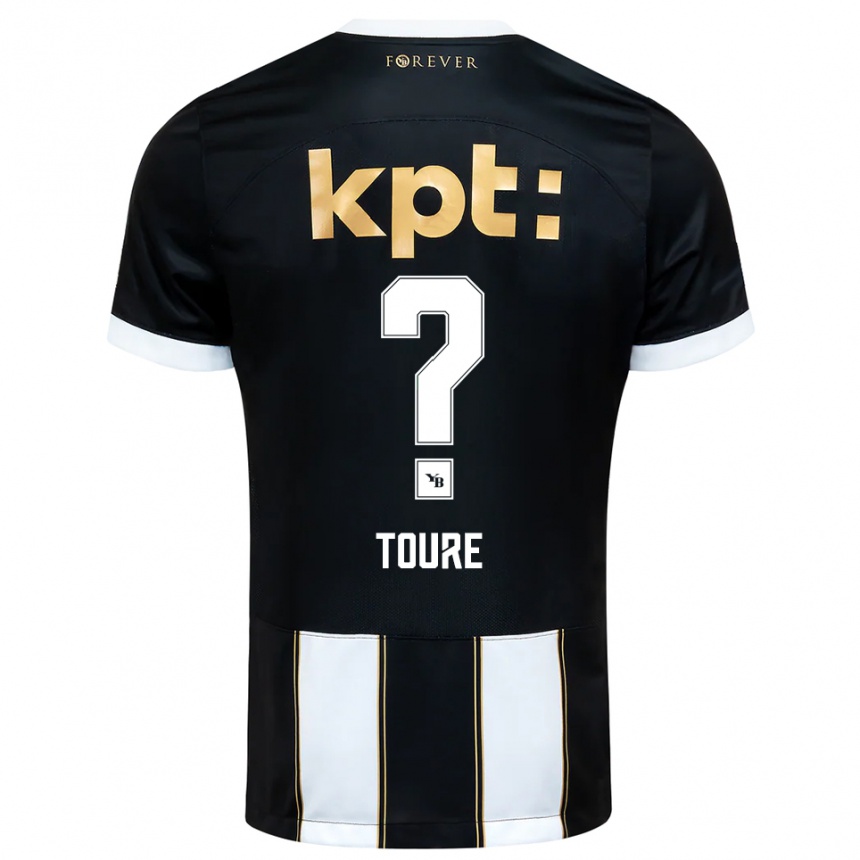 נשים כדורגל Luc Toure #0 שחור לבן הרחק ג'רזי 2025/26