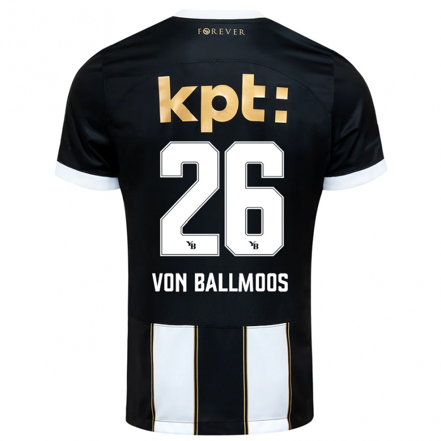 נשים כדורגל דויד פון באלמוס #26 שחור לבן הרחק ג'רזי 2025/26