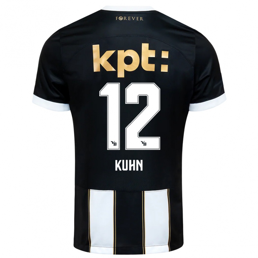 נשים כדורגל אתנה קואהן #12 שחור לבן הרחק ג'רזי 2025/26