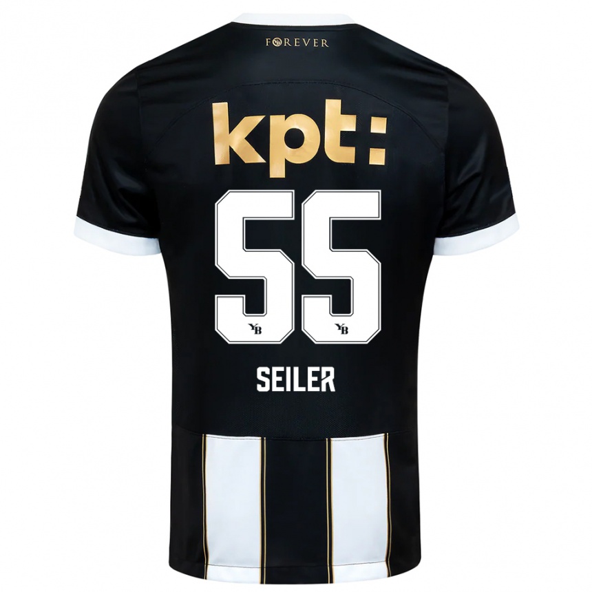 נשים כדורגל מאטס סיילר #55 שחור לבן הרחק ג'רזי 2025/26