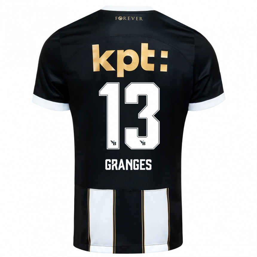 נשים כדורגל מלאורי קרין גרנגס #13 שחור לבן הרחק ג'רזי 2025/26