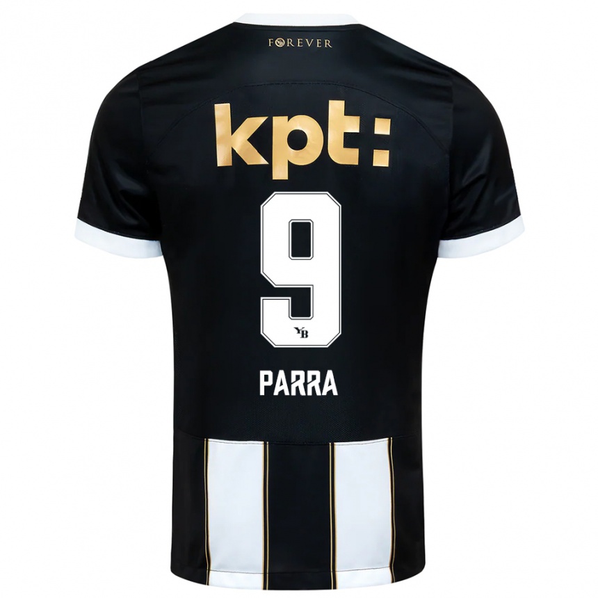 נשים כדורגל הוגו פארה #9 שחור לבן הרחק ג'רזי 2025/26