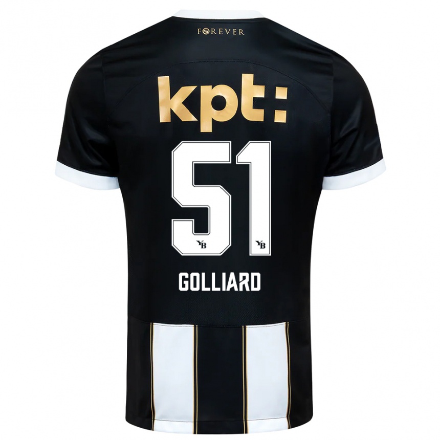 נשים כדורגל תיאו גוליארד #51 שחור לבן הרחק ג'רזי 2025/26