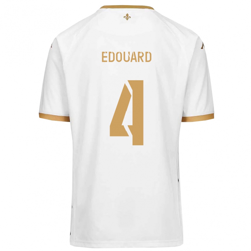 נשים כדורגל Paul Edouard #4 לבן זהב הרחק ג'רזי 2025/26